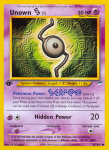 Game Card: Unown [S] (Pokmon TCG(Neo Destiny Set - First Edition)  Col:PKM-ND2SFE-EN087