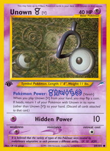 Game Card: Unown [V] (Pokmon TCG(Neo Destiny Set - First Edition)  Col:PKM-ND2SFE-EN089