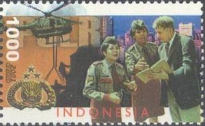 National Police- Helicopter and staff