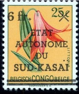 Littonia lindenii surcharged, overprinted "... SUD-KASAÏ"