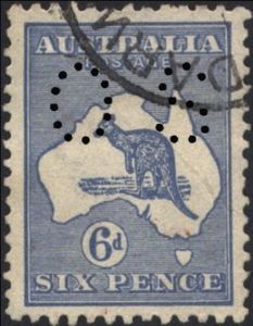 Kangaroo and Map, Perforated OS