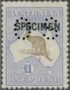 Kangaroo and Map, Perforated OS