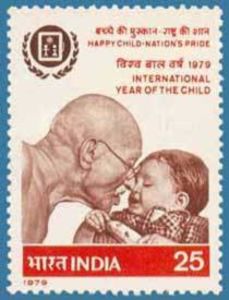 Gandhi with Young Boy