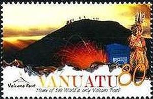 Stamp: Volcano post office at the Mount Yasur, Tanna (Vanuatu(Extreme