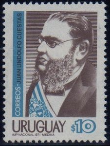 Stamp Juan Lindolfo Cuestas (Uruguay(Presidents) MiUY 1224,SnUY 814