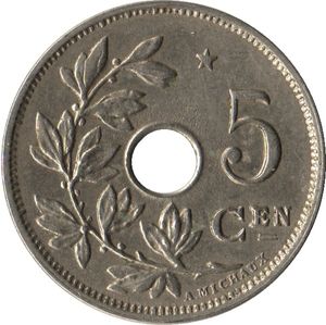 5 Centimes (Flemish legend - with star)
