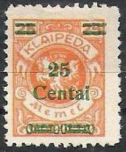Overprint: 25 Centai