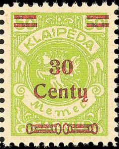 Overprint: 30 Centy
