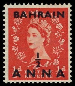 Queen Elizabeth II with black overprint