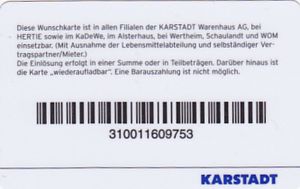 Geschenkkarte: Weihnachts-Wunschkarte (Karstadt, Deutschland, Bundesrepublik) (Christmas) Col:D ...