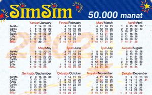 Phonecard: Calendar 2002 (Mobile Azerbaijan, Azerbaijan(Azercell