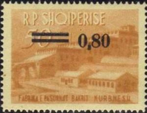 Tannery surcharged new value and 2 bars