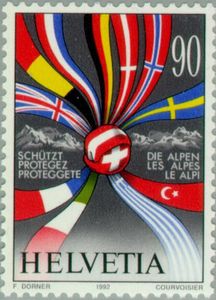 Alps & Flags of the European Countries