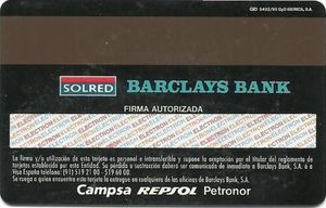 Bank Card Barclay Bank Barclays Bank Spain Col Es Vi 0428