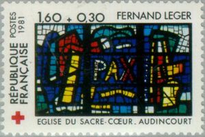 Stained glass window of the Church of Audincourt (Fernand Le