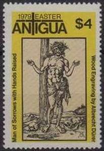 "Man of Sorrows with Hands Raised" (woodcut)