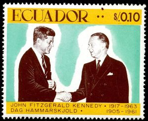 Stamp: Kennedy and Dag Hammarskjöld (Ecuador(John Fitzgerald Kennedy ...