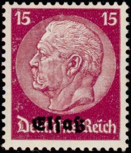 Overprint Elsaß Over Hindenburg