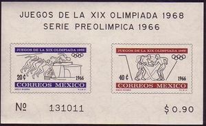 Bloc-feuillet MEXIQUE Jeux Olympiques 1965 & 1968 – Yv Bl 3/4 MNH, Neuf