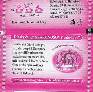 Tea Bag Detsky Caj Bylinno Ovocny Prichut Malina Z Krakonosovy Zahradky Czech Republic Detsky Caj Col Tb Cz 1234