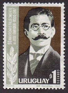Stamp: Jose Enrique Rodo, writer (Uruguay(José Enrique Rodo, 50th death ...
