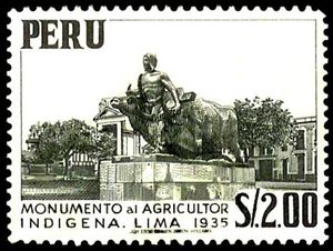 Monument to the indigenous farmer at Lima