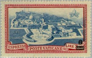 View of the Vatican surcharged