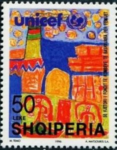 Children's Paintings - Harbor, House, People