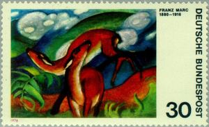 "Deer in Red", Franz Marc, 1880-1916
