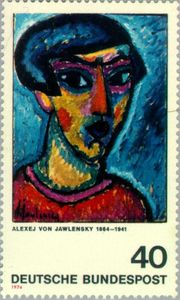 "Portrait in Blue", Alekséi von Jawlensky, 1912