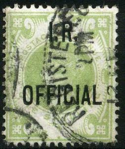 Stamp: Queen Victoria (1819-1901) - Overprint - I.R. OFFICIAL (United