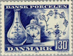 Floral Decorated Vase & Tea-caddy