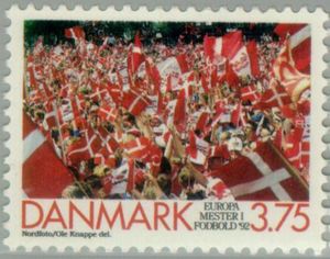 Celebrating crowd - Denmark - European Football Champions