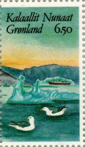 Northern Fulmar (Fulmarus glacialis), iceberg