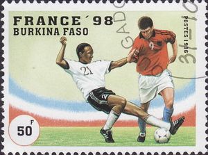 Stamp: Game scene (Burkina Faso(FIFA World Cup 1998 - France) Mi:BF