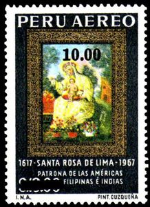 Stamp: Santa Rosa - overprint (Peru) (Previous Issues Surcharged) Mi:PE ...