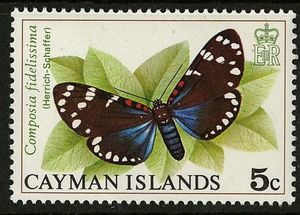 Stamp: Uncle Sam Moth (Composia fidelissima) (Cayman Islands ...