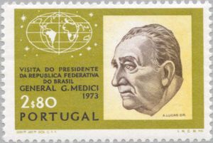 Emilio Garrastazú Médici (1906-85) and globe