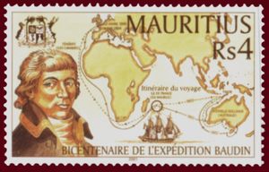 Baudin and map of itinerary