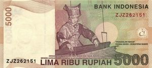Banknote: 5,000 Rupiah (Indonesia(2000-2016 Issue) Wor:P-142f
