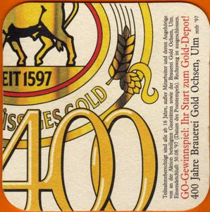 Beer Coaster Gold Ochsen Brauerei Gold Ochsen Gmbh Germany Federal Republic Col De 005469 Beer Coaster Gold Ochsen Brauerei Gold Ochsen Gmbh Germany Federal Republic Col De 005469