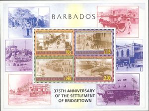 Souvenir Sheet of 4, Settlement of Bridgetown…