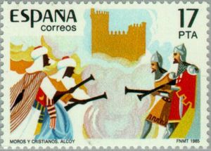 Stamp: Moors and Christians. Alcoy (Spain(Popular Festivals 1985) Mi:ES ...