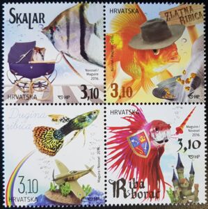 Betta, Rainbow fish, Goldfish, Freshwater Angelfish