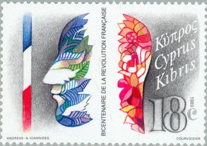 Bicentennial French Revolution - French Flag and face