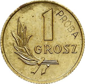 コイン: 1 Grosz (PRÓBA) (ポーランド(1949~1952 - The Republic after