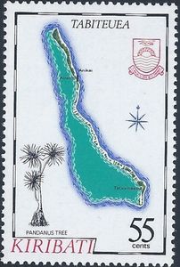 Stamp Tabiteuea (Kiribati(Kiribati Islands Maps) MiKI 491,SnKI 489