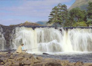 Aesleigh waterfall, Co. Mayo. Fishing