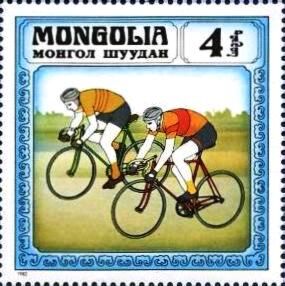 Stamp: Racing (Mongolia(History of the Bicycle) Mi:MN 1466