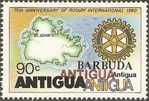 Map of Antigua - Overprinted